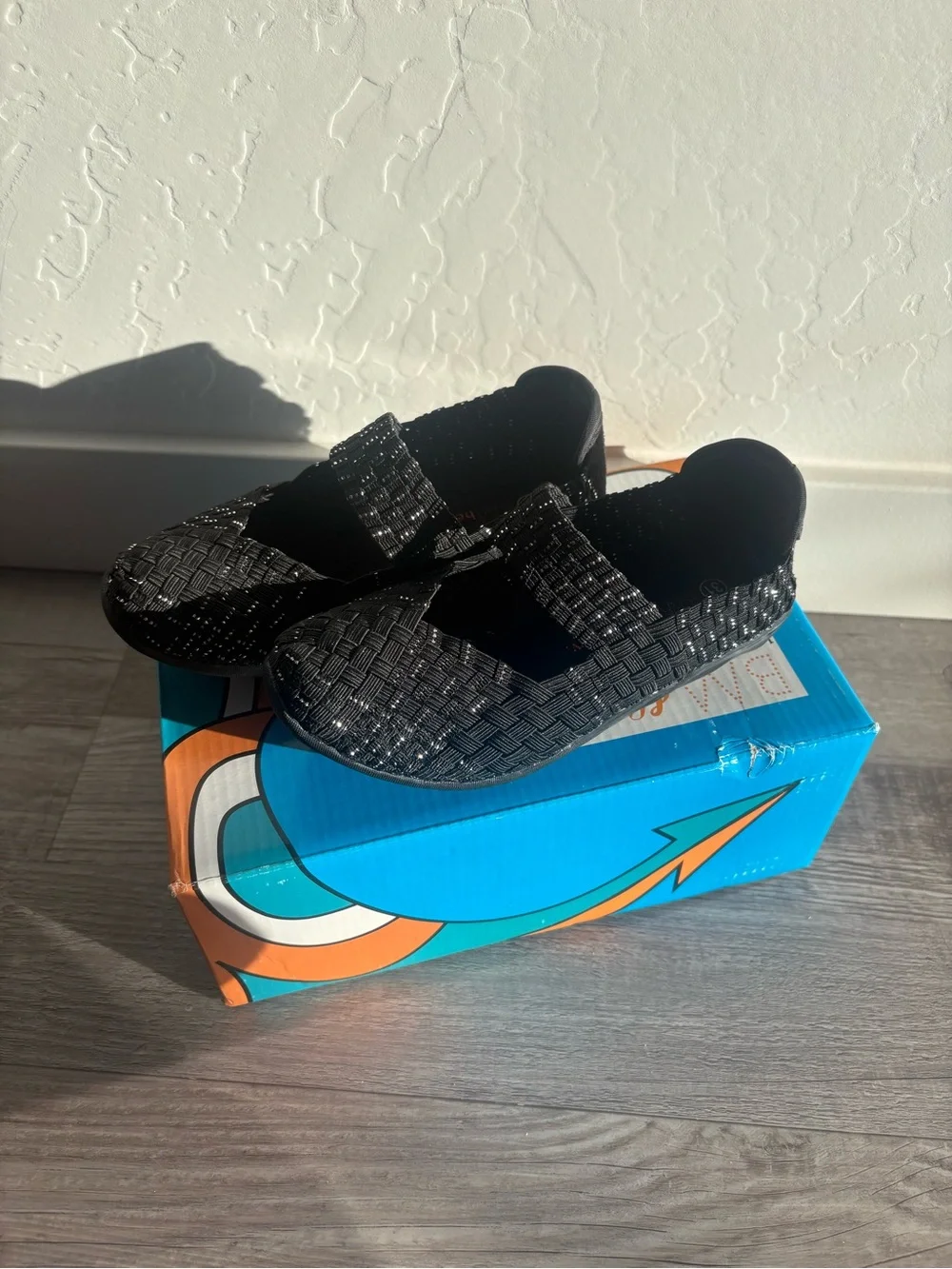 bernie mev. Kids Black Woven Mary Jane Slip-Ons